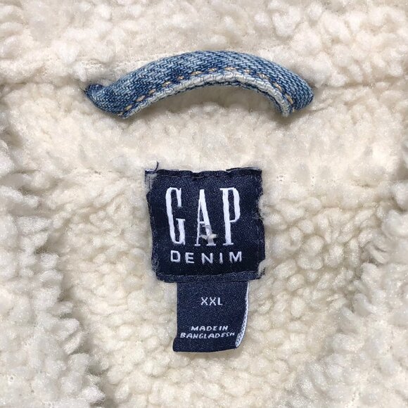 GAP Icon jean jacket sherpa lined girl XXL medium wash denim trucker jacket warm - Picture 8 of 11